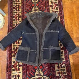 Navy Shearling Coat Sawyer II